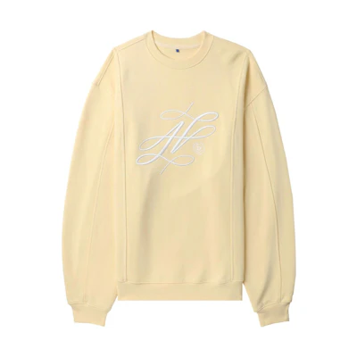(Women) ADER ERROR SS23 Yellow Letter Embroidered Crewneck Sweatshirt BMADSSSW0103YL