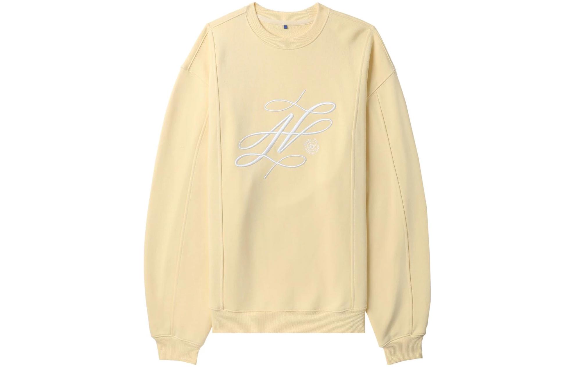 Order (W) ADER ERROR SS23 黄色字母刺绣圆领卫衣 BMADSSSW0103YL