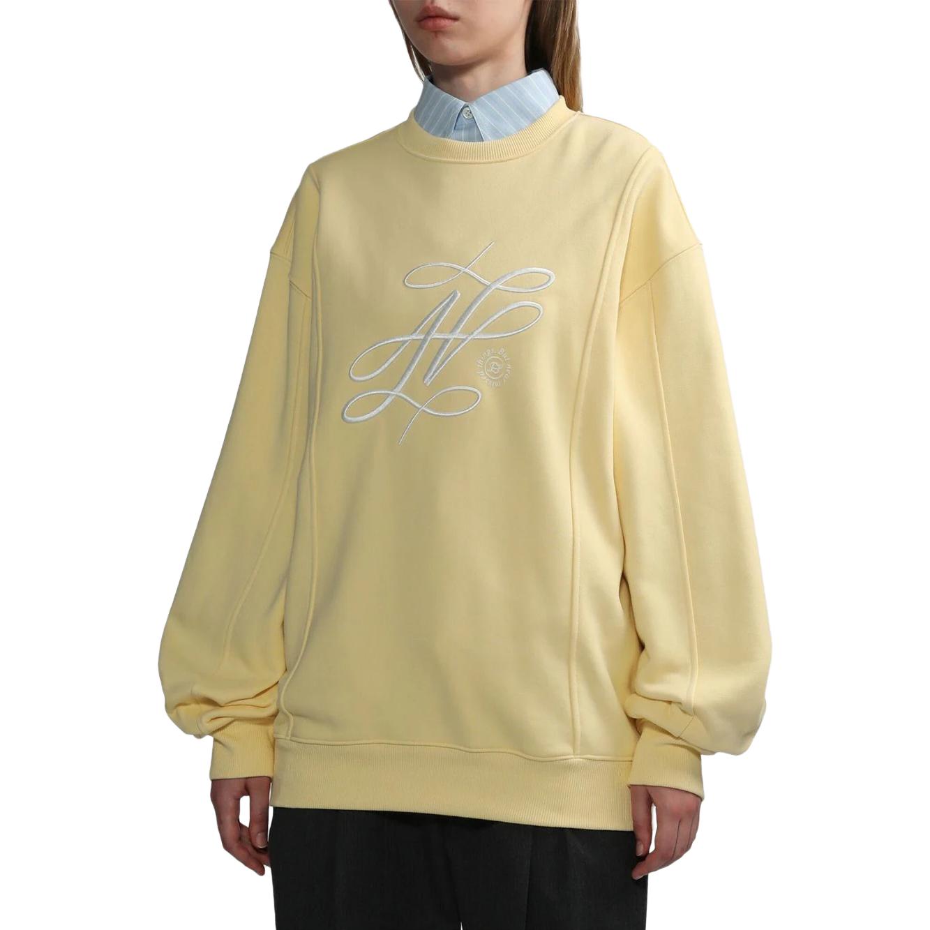 Purchase (W) ADER ERROR SS23 黄色字母刺绣圆领卫衣 BMADSSSW0103YL