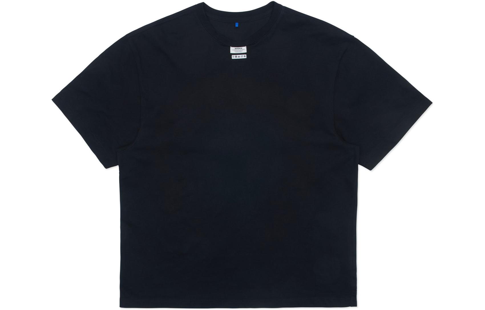 (Women) ADER ERROR SS24  Black Oversized Solid Color Crew Neck T-Shirt. BN01SSTS0108BK