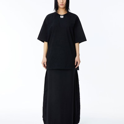 (W) ADER ERROR SS24 黑色寬版純色圓領短袖T恤 BN01SSTS0108BK Shop (W) ADER ERROR SS24 黑色寬版純色圓領短袖T恤 BN01SSTS0108BK