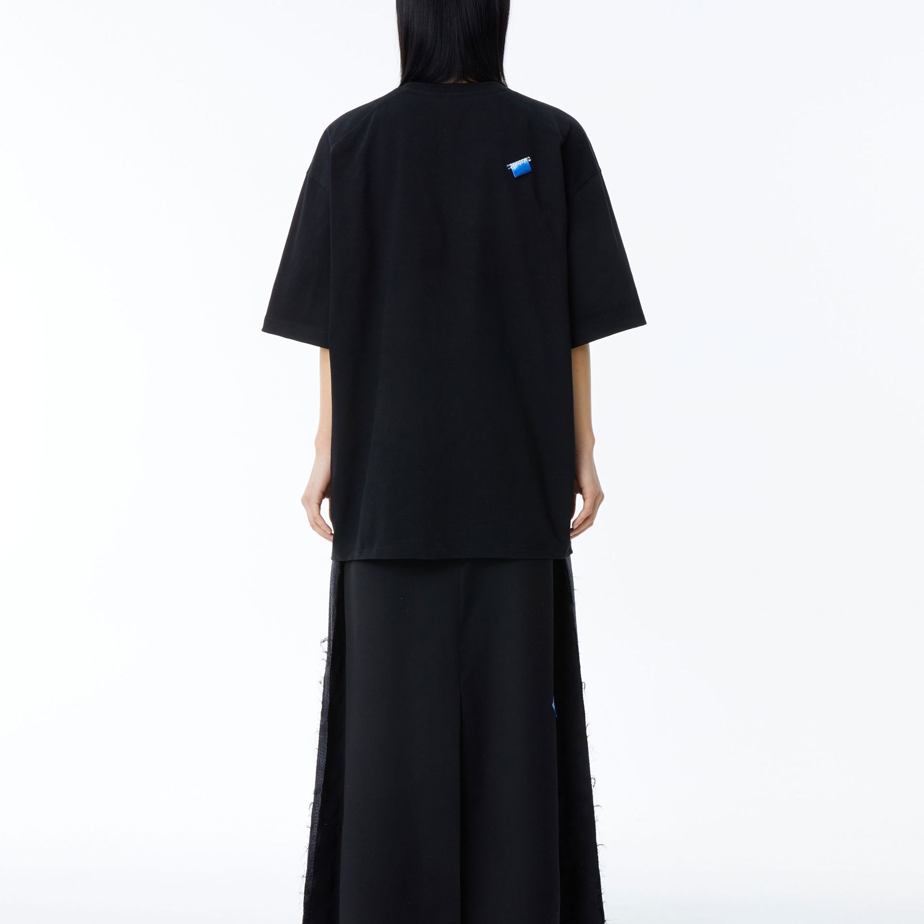 Purchase (W) ADER ERROR SS24 黑色寬版純色圓領短袖T恤 BN01SSTS0108BK