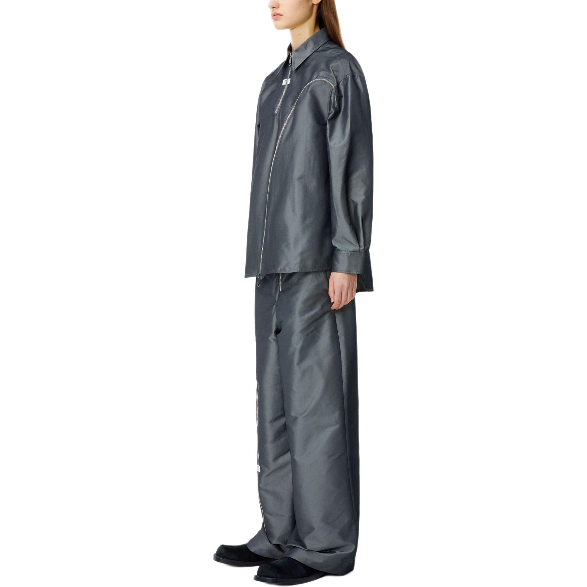 Sizing (W) ADER ERROR SS24 Baju Lengan Panjang Oversized Kelabu Wanita dengan Sulaman Gradient BN01SSSH0105CC