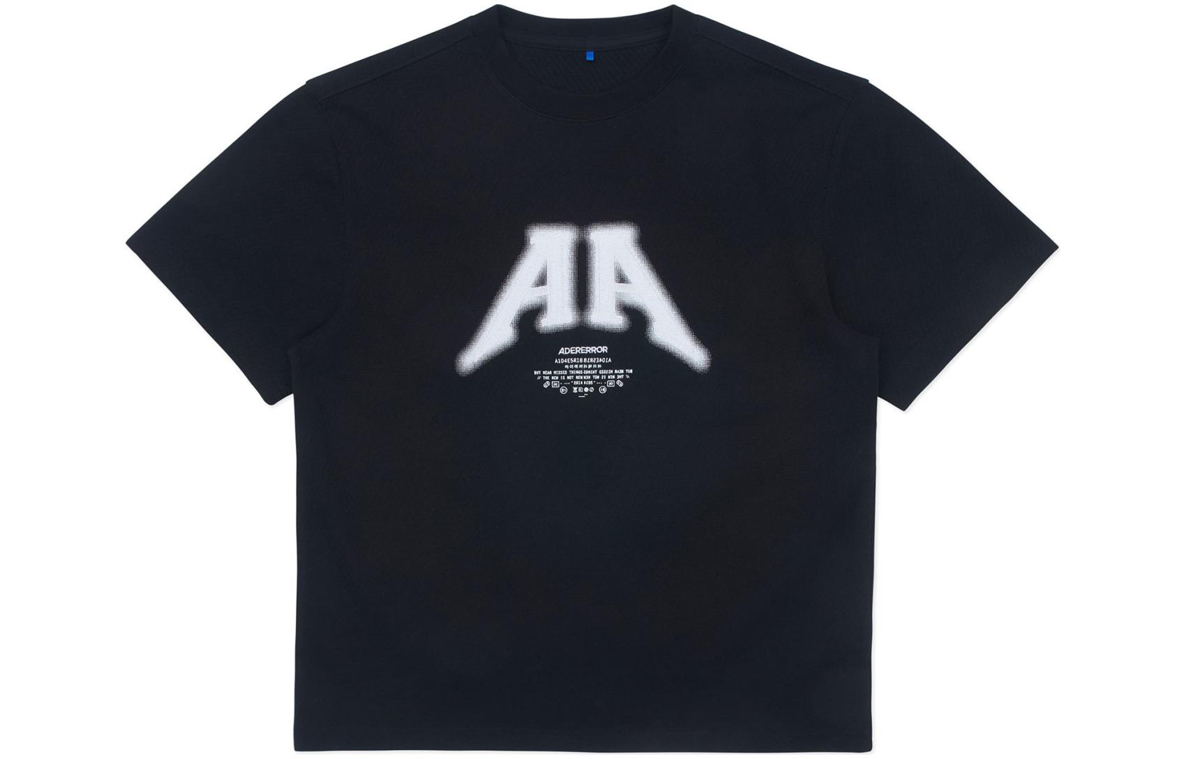 (Women) ADER ERROR SS24 Graphic Embroidered Printed  Black T-Shirt. BN01SSTS0105BK