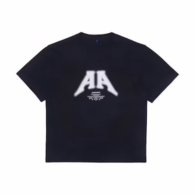 (Women) ADER ERROR SS24 Graphic Embroidered Printed Black T-Shirt. BN01SSTS0105BK