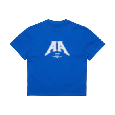(Women) ADER ERROR SS24 Graphic Embroidery & Print T-Shirt Blue BN01SSTS0105BL