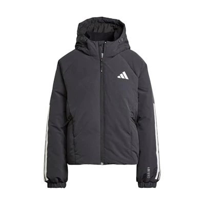 (Women) adidas 3-Stripes Black Puffer Jacket - Fall 2024 Style & Comfort. JG3866