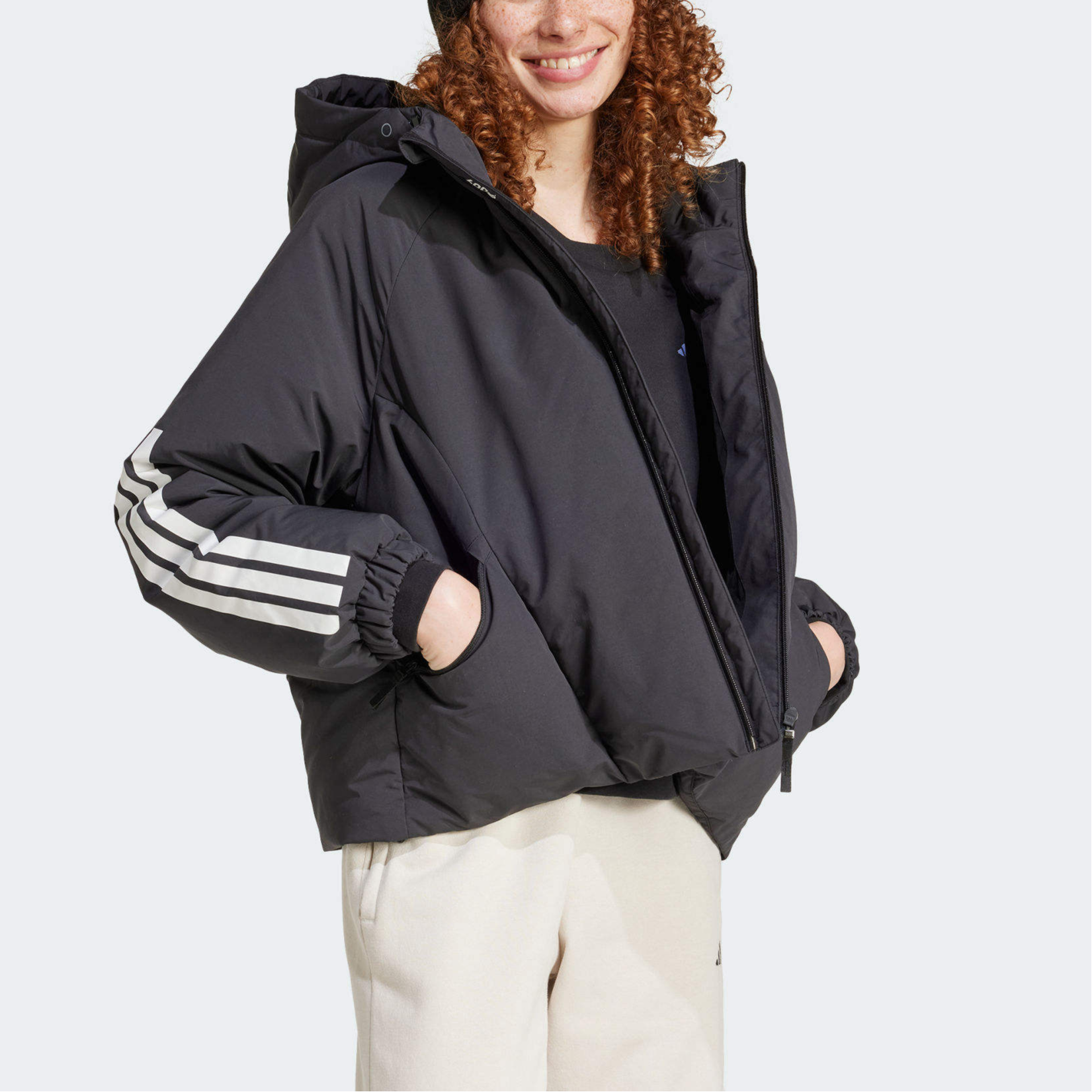 (Women) adidas 3-Stripes  Black Puffer Jacket - Fall 2024 Style & Comfort. JG3866 圖 3