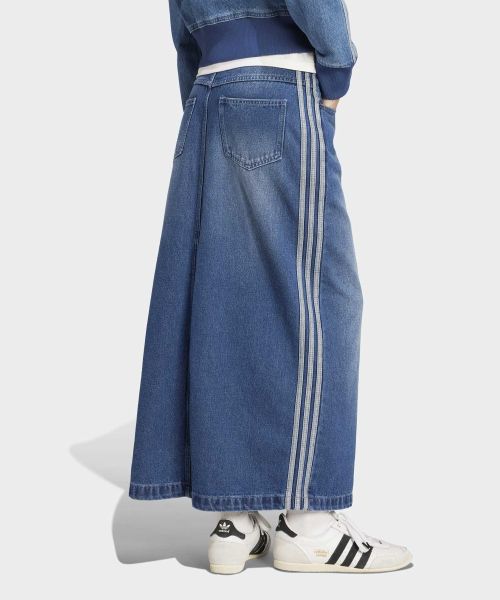 Order (Women) adidas 3-Stripes Denim Long Skirt - Indigo Denim JW2658