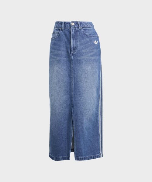 Details for (Women) adidas 3-Stripes Denim Long Skirt - Indigo Denim JW2658