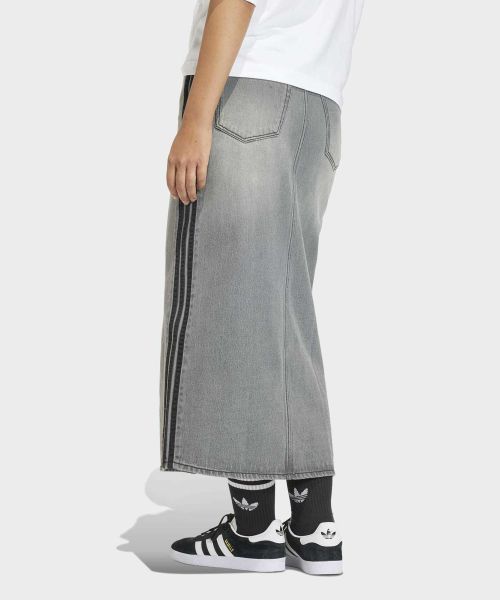 Order (W) adidas Rok Pensil Denim 3-Stripes - Abu-Abu Denim Pudar KD2929