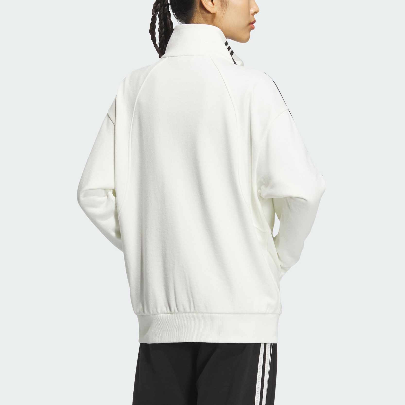 (Women) adidas 3-Stripes Knit Jacket White Casual Long-Sleeve Stand Collar JN0760 圖 3