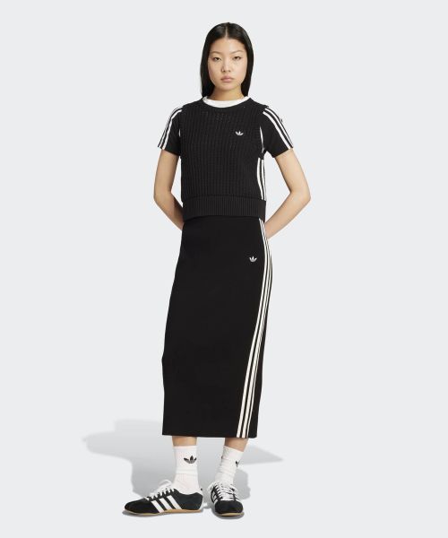 Purchase (W) adidas 3-Stripes Skirt Rajut - Hitam JW2661