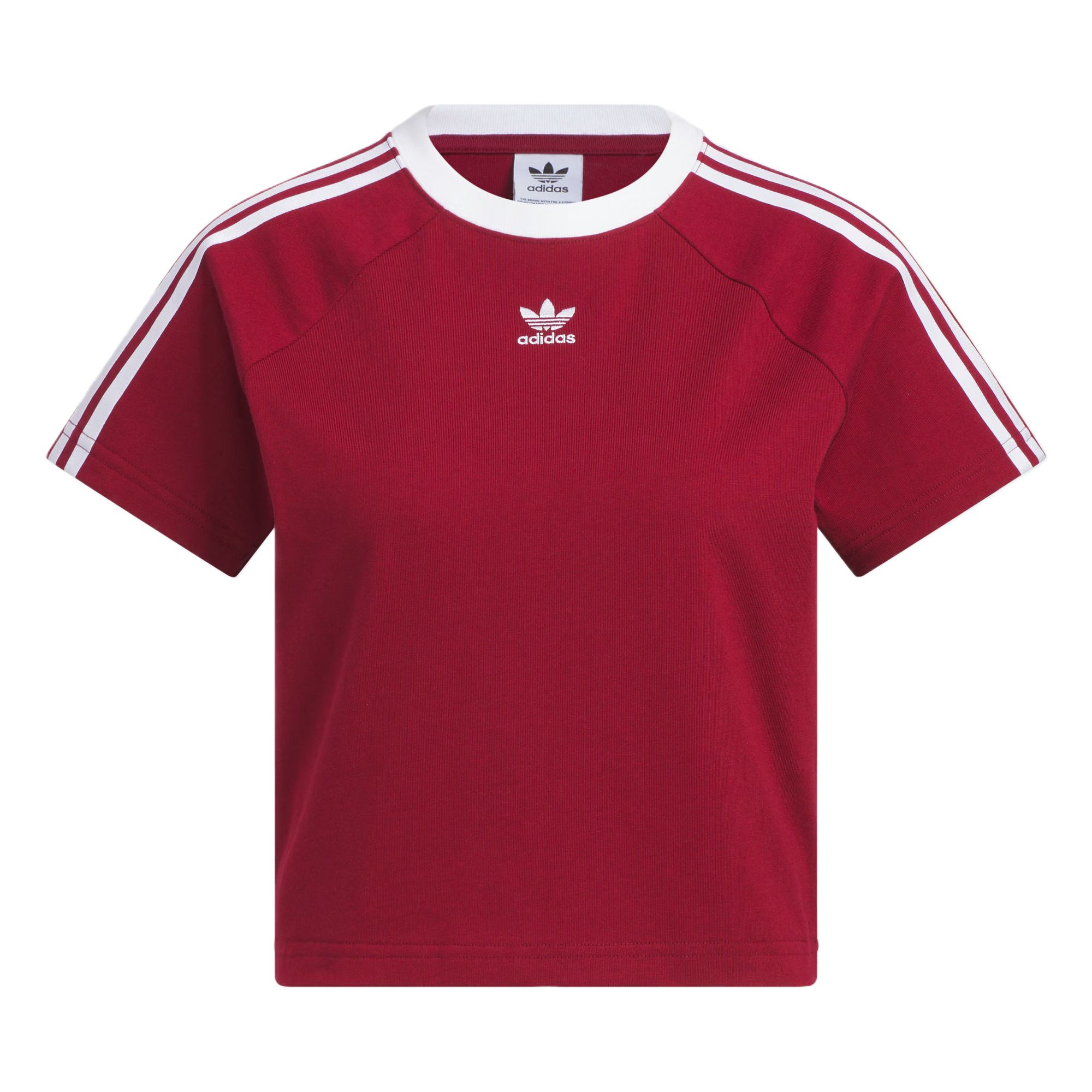(Women) adidas 3-Stripes Slim Fit Raglan Sleeve T-Shirt - Maroon. KF0314