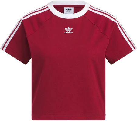 (W) adidas 三線修身剪裁短袖T恤 - 酒紅色 KF0314 Buy (W) adidas 三線修身剪裁短袖T恤 - 酒紅色 KF0314
