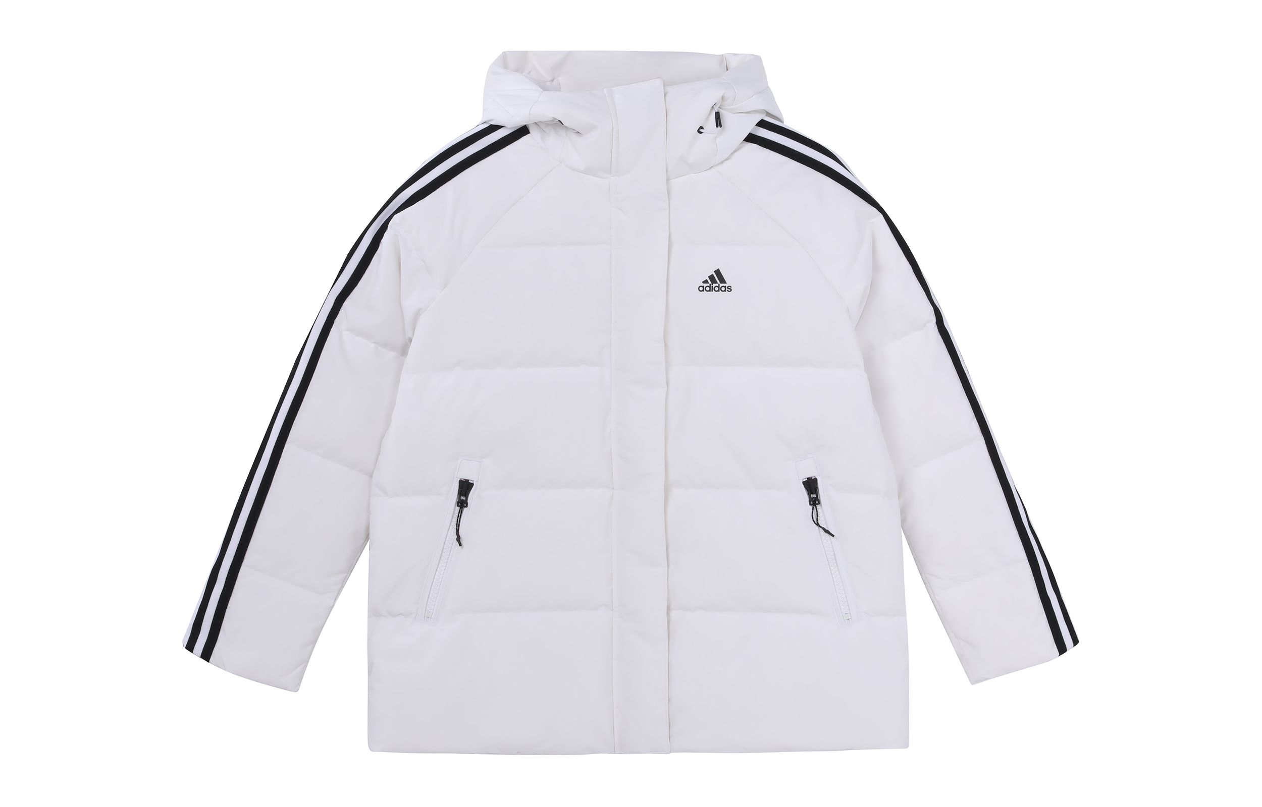 Buy (W) adidas 3條紋冬季白色連帽拉鍊羽絨外套 HA1176