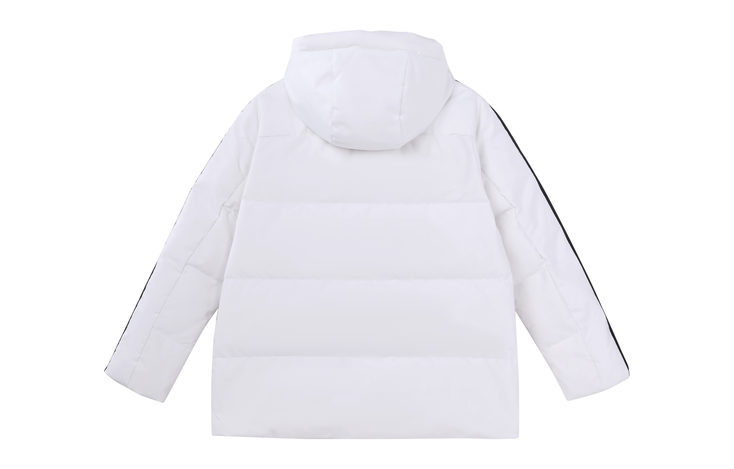 Lookbook (W) adidas 3條紋冬季白色連帽拉鍊羽絨外套 HA1176