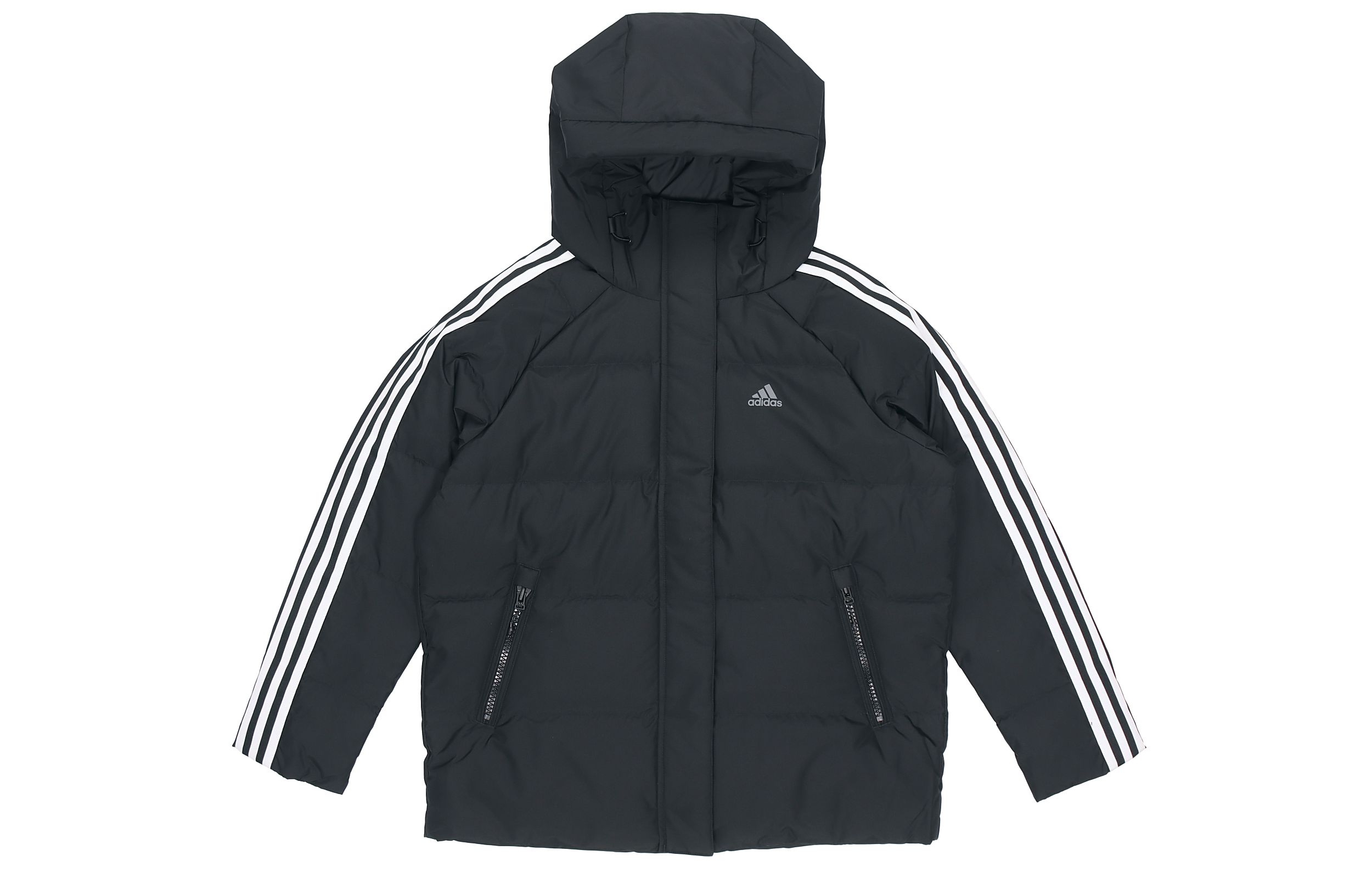 (Women) adidas 3St Puff Jacket Lightweight Down Coat Black Winter Hoodie H23063 圖 2