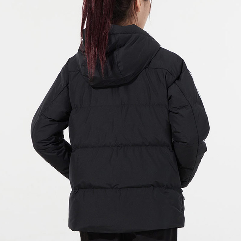 (Women) adidas 3St Puff Jacket Lightweight Down Coat Black Winter Hoodie H23063 圖 5