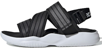 (Women) adidas 90s Sandal Velcro Casual Black Gray White Sandals 'Black Grey White' EG7647 (Women) adidas 90s Sandal Velcro Casual Black Gray White Sandals 'Black Grey White' EG7647