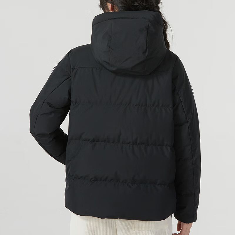 (Women) adidas  3-Stripes Black Down Jacket with Hood Casual Warm Design. IT8720 圖 5