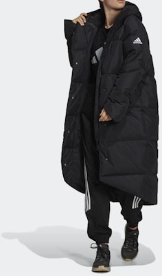 (Women) adidas Big Baffle Down Coat Black Mid-Length Winter Jacket. GT6539 Shop (Women) adidas Big Baffle Down Coat Black Mid-Length Winter Jacket. GT6539