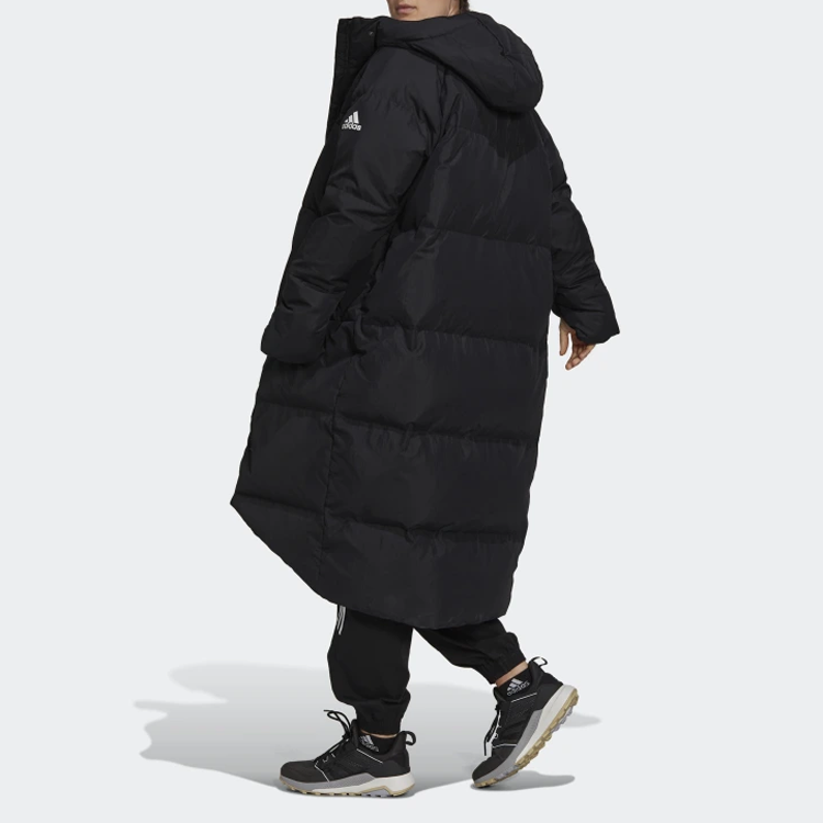 Purchase (Women) adidas  Big Baffle Down Coat Black Mid-Length Winter Jacket. GT6539