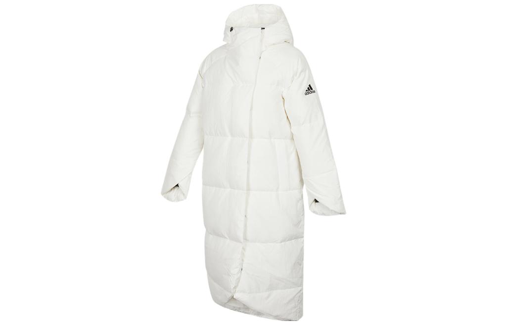(Women) adidas  Big Baffle Down Coat White Waterproof Hooded Winter Jacket GQ2509