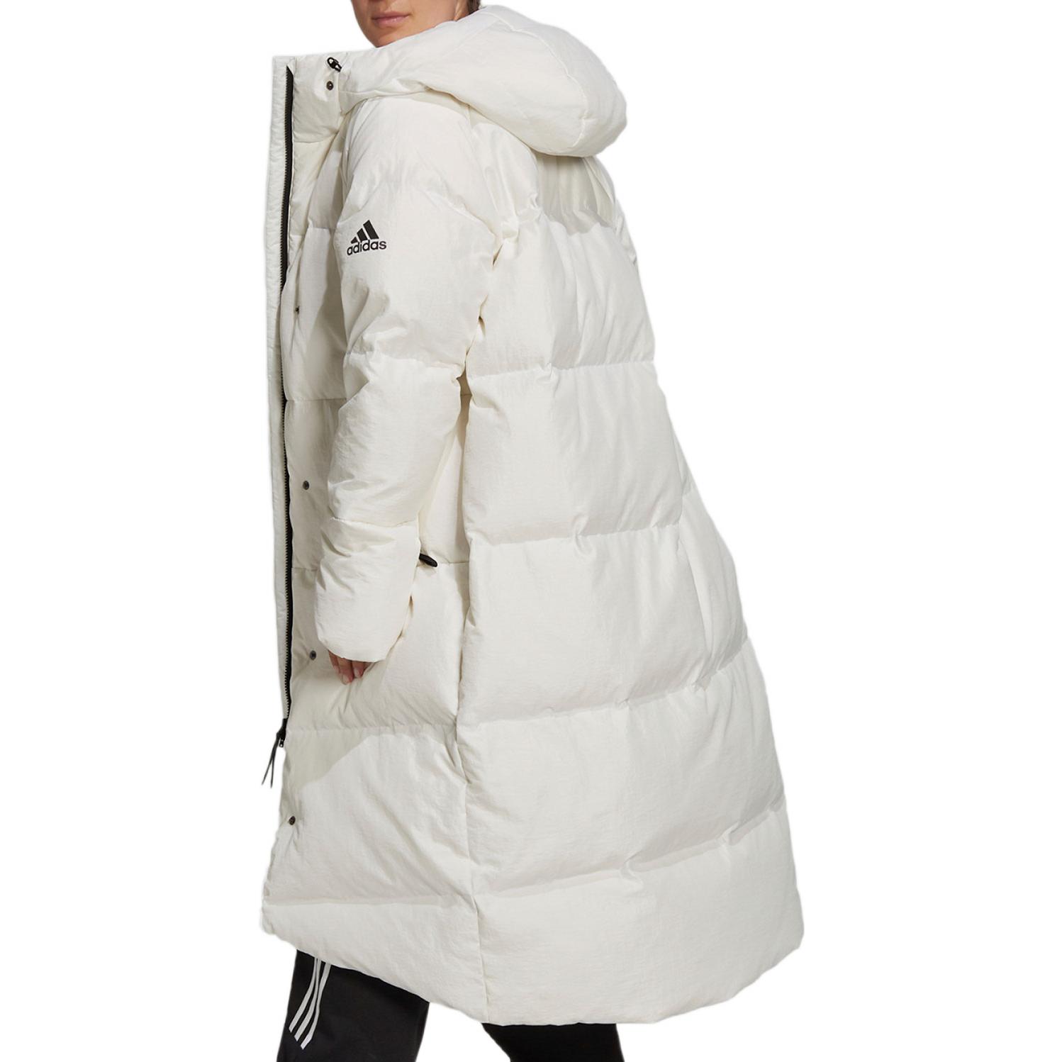 Details for (W) adidas Abrigo Big Baffle Down Blanco Impermeable con Capucha para Invierno GQ2509