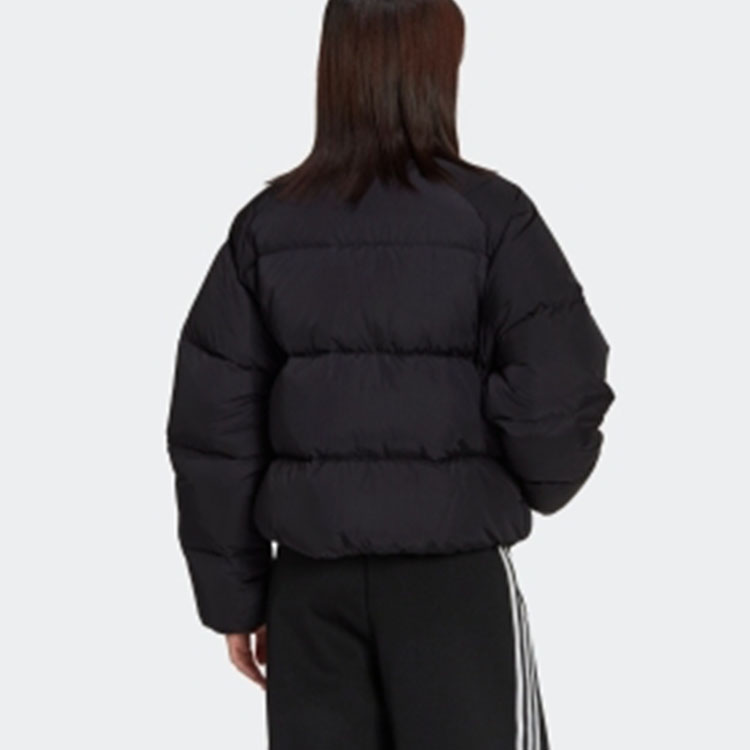 (Women) adidas  Black Colorblocked Striped High Neck Short Down Jacket HM2627 圖 4