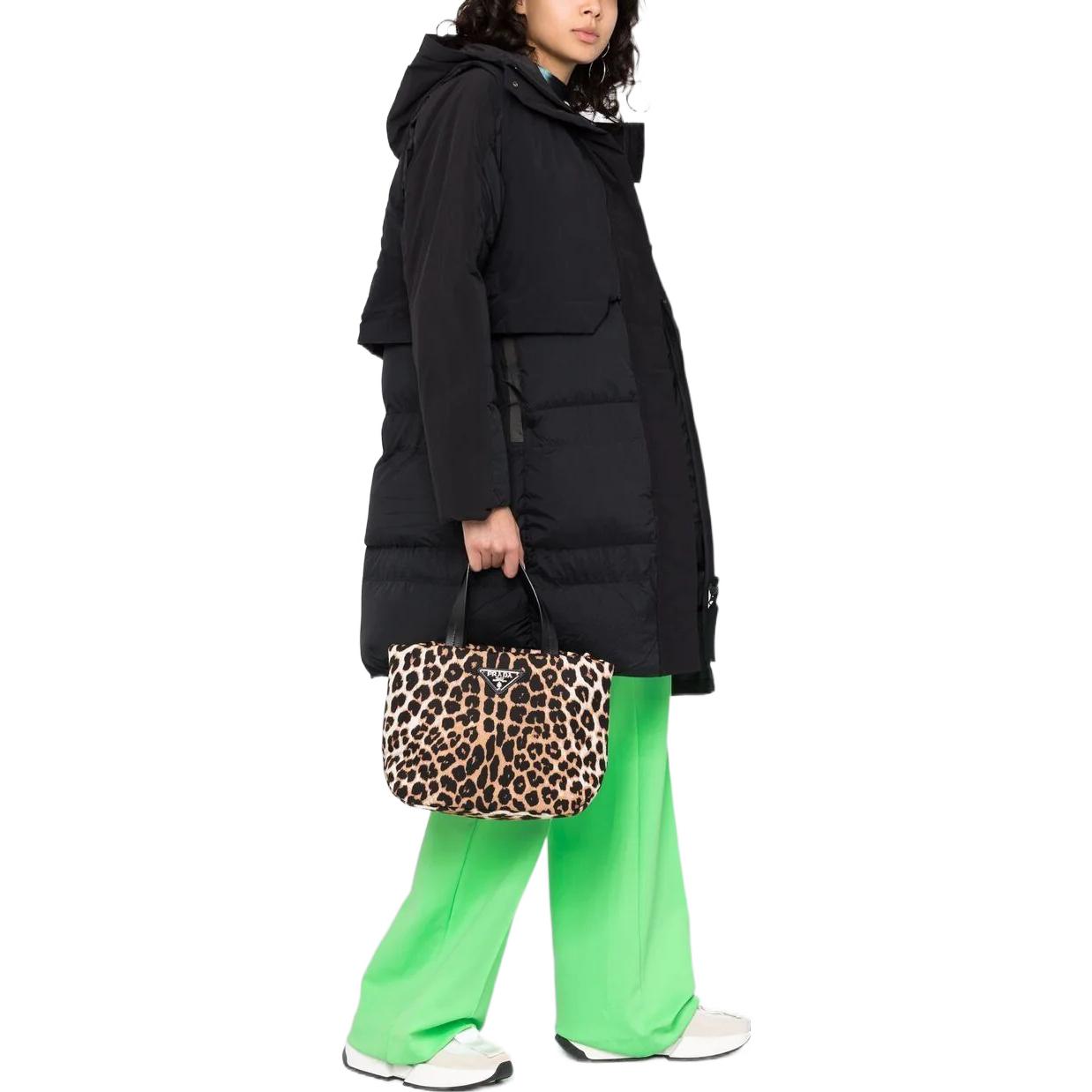 (Women) adidas  Black Down Hoodie Long Coat with Solid Logo Print GV1846 圖 4