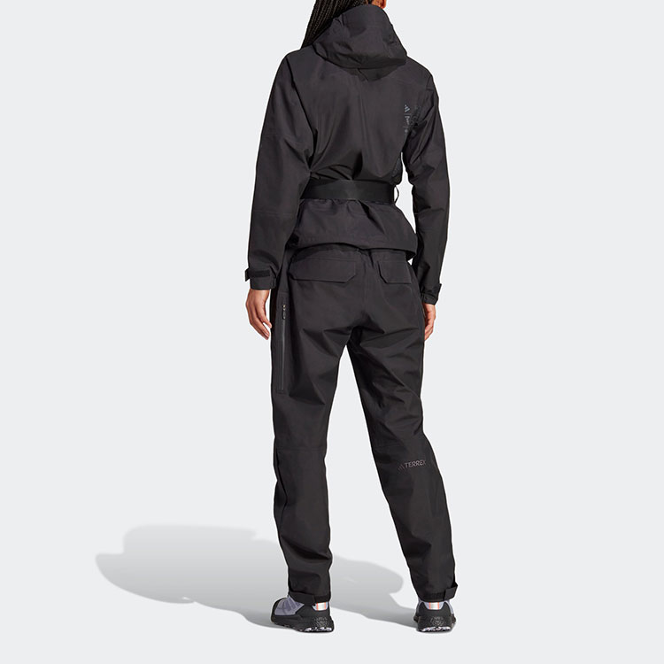 (Women) adidas  Black Letter Print Solid Color Hooded Jacket & Pants Set. HS0317 圖 6