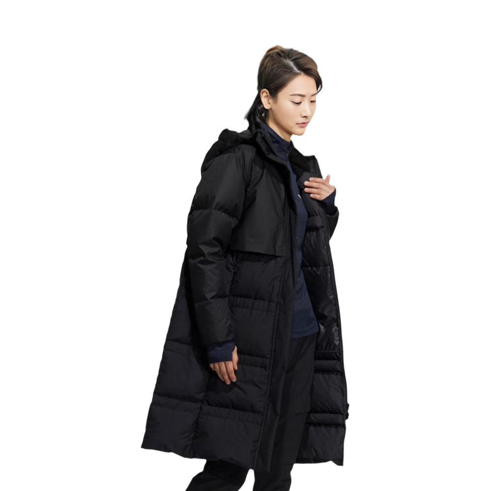 (Women) adidas  Black Long Hooded Puffer Jacket with Glow-in-the-Dark Stripes. H13861 圖 3