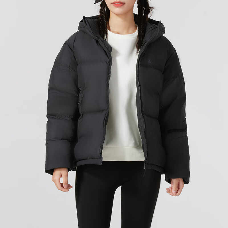 (Women) adidas  Black Puffer Jacket Hoodie Casual Lifestyle Series. JV6192 圖 4