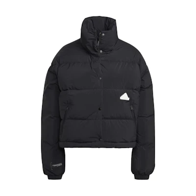 (Women) adidas Black Puffer Jacket with Logo and Stand Collar. HG4376