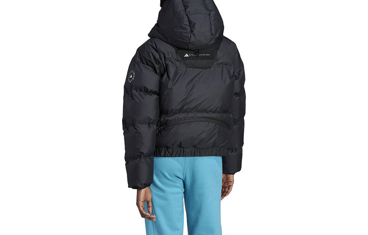 (Women) adidas  Black Solid Color Casual Cropped Hoodie Jacket. IL9613 圖 3