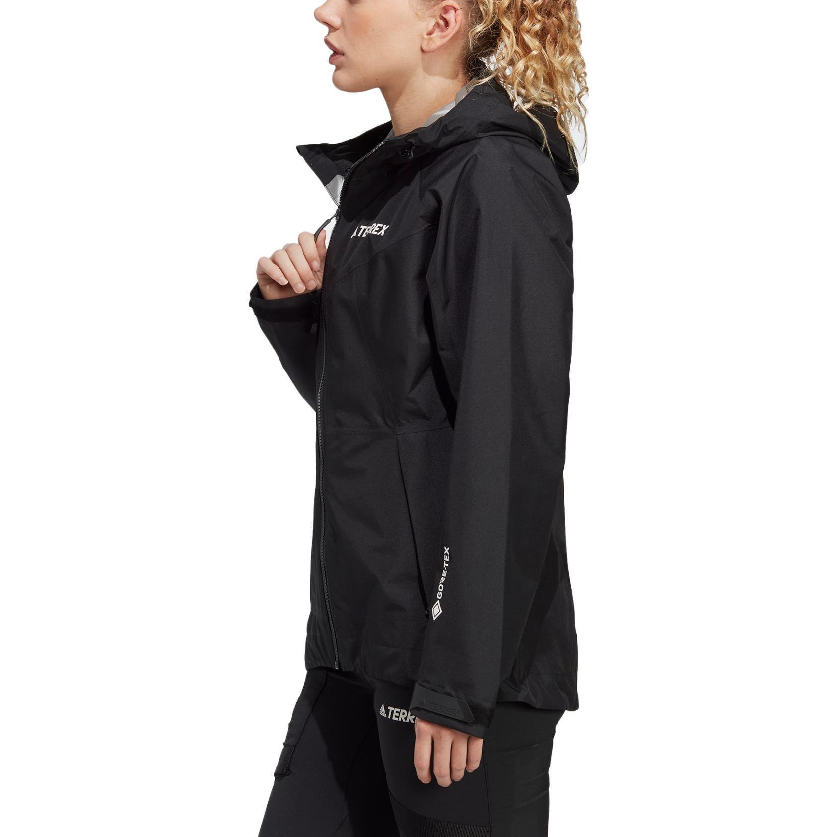 (Women) adidas  Black Waterproof Windbreaker Outdoor Jacket with Letter Print. HN2904 圖 4