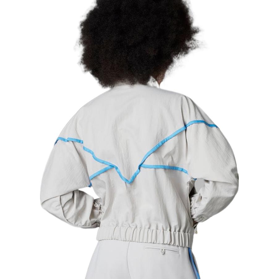 (Women) adidas  Casual Logo Print Track Jacket Gray HK7246 圖 5