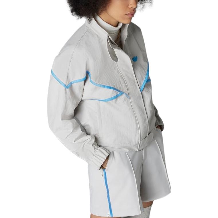 (Women) adidas  Casual Logo Print Track Jacket Gray HK7246 圖 6