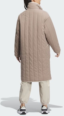 (Women) adidas Comfort Padded Colorblock Long Coat Jacket Pink Brown. IL8953 Shop (Women) adidas Comfort Padded Colorblock Long Coat Jacket Pink Brown. IL8953