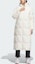 Lookbook (W) 아디다스 삼선 다운 재킷, 캐주얼 후드 코트 - 오프 화이트. IK2384