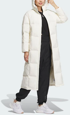 (W) 阿迪达斯三条纹连帽休闲羽绒服 - 米白色 IK2384 Purchase (W) 阿迪达斯三条纹连帽休闲羽绒服 - 米白色 IK2384