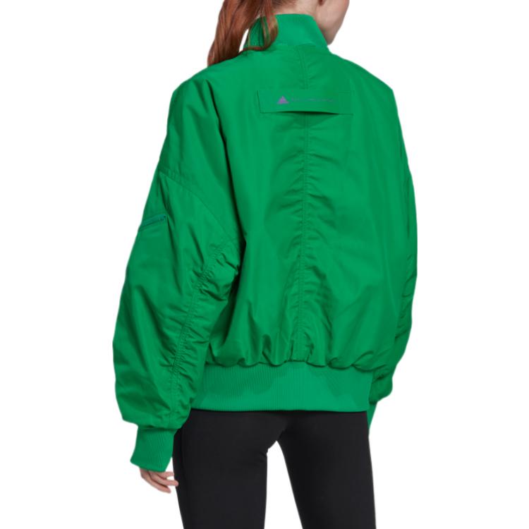 Shop (W) adidas Jaket Bomber Zip-Up Hijau dengan Kolar Berdiri HI0926