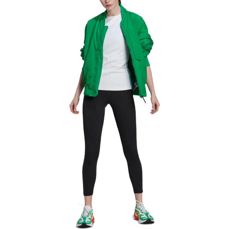 Purchase (W) adidas Jaket Bomber Zip-Up Hijau dengan Kolar Berdiri HI0926