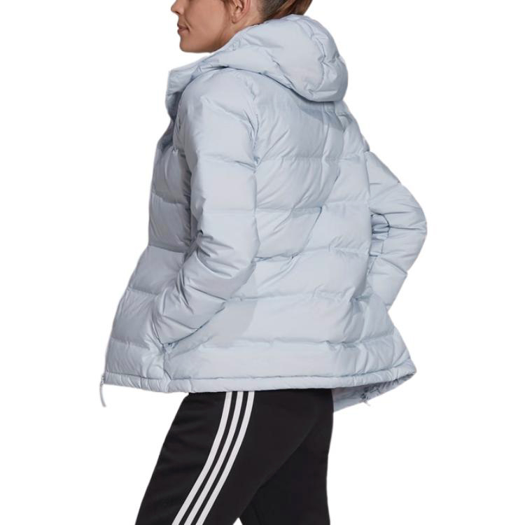 (Women) adidas  Light Blue Logo Printed Hooded Down Jacket. GQ7133 圖 7