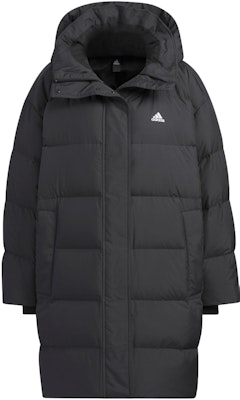 (W) Chaqueta Larga Negra adidas con Capucha y Estampado - Invierno Casual a Prueba de Viento. IV7556 Order (W) Chaqueta Larga Negra adidas con Capucha y Estampado - Invierno Casual a Prueba de Viento. IV7556