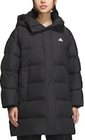 (W) アディダス ロングプリントフード付きダウンジャケット ブラック 防風冬用カジュアル IV7556 Lookbook (W) アディダス ロングプリントフード付きダウンジャケット ブラック 防風冬用カジュアル IV7556
