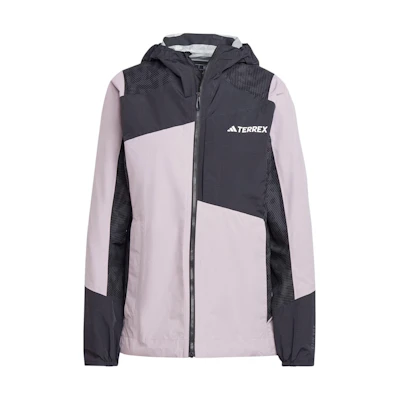 (Women) adidas Outdoor Two-Tone Waterproof Jacket Gray Purple. IP1495