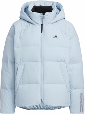 (W) 阿迪达斯印花防水羽绒外套浅蓝色休闲连帽夹克 IL8937 Order (W) 阿迪达斯印花防水羽绒外套浅蓝色休闲连帽夹克 IL8937
