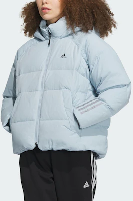 (W) 阿迪达斯印花防水羽绒外套浅蓝色休闲连帽夹克 IL8937 Lookbook (W) 阿迪达斯印花防水羽绒外套浅蓝色休闲连帽夹克 IL8937